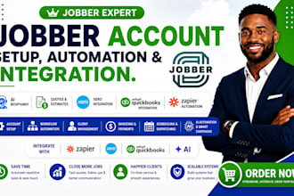 set up jobber account with ai receptionist quotes xero quickbooks integration