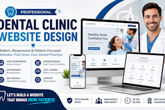 design a professional dental clinic website for dentists