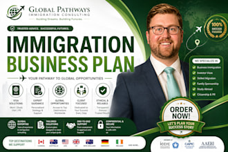 create an immigration business plan for eb2 niw, e2, eb5 and l1 visa