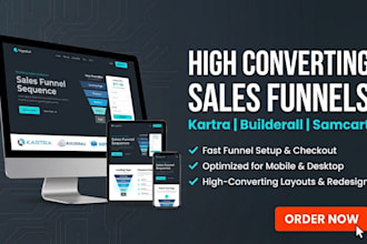design high converting sales funnels in kartra builderall samcart