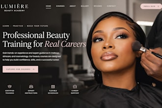 build wix beauty academy website squarespace makeup training cosmetology website