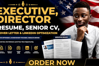 write executive director resume senior CV cover letter and linkedin optimization
