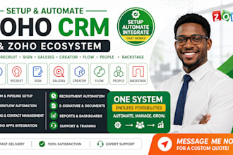set zoho CRM zoho sign zoho recruit salesiq creator flow people zoho backstage