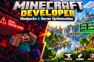 create custom minecraft modpack developer, optimize your forge, fabric server