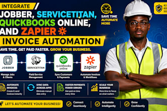 integrate jobber, servicetitan, quickbooks online,  zapier invoice automation