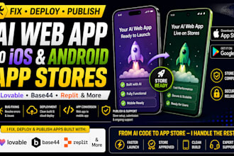 fix deploy publish lovable base44 replit ai web app to ios or android app store