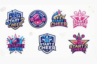 create a modern cheerleading logo t shirt design