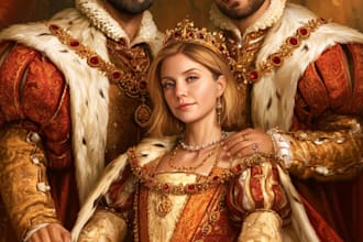 create custom royal couple portraits