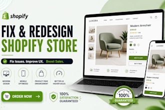 fix shopify store design, redesign, mobile layout, product page and ux issues