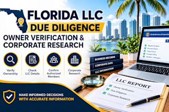 do florida llc due diligence, owner verification and corporate research