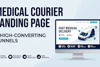 build a high converting courier landing page, resume, funnel