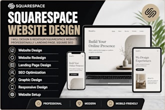 design and redesign squarespace website professionally landing page, square seo