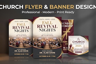 design church flyer, banner, event flyer and poster