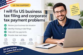 fix US business tax filing and corporate tax payment problems