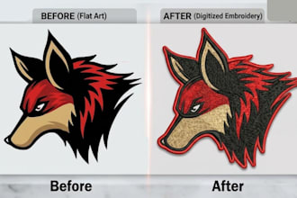 digitize embroidery logo for left chest, jackets, shirts and uniforms