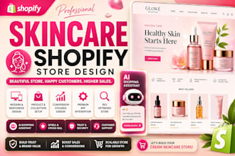 design a professional skincare shopify store