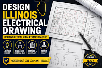 design illinois electrical drawing, lighting design, sld and permit drawing