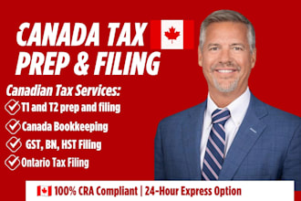 file your canadian t1 personal, t2 corporate tax return and gst hst