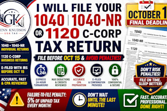 file your extended individual form 1040, 1040nr or c corp 1120 income tax return