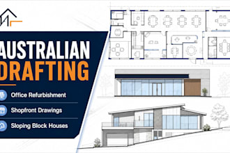 design australian office refurbishments, shopfronts, sloping block house plan