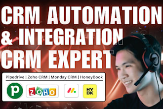 zoho CRM pipedrive crm hubspot monday com CRM honeybook automation integration