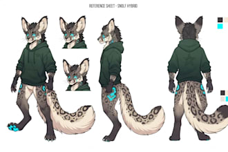 furry art character reference sheet nsfw furry vtuber model ref sheet fursona