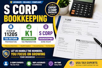 do s corp bookkeeping form 1120s tax return and k1 corporate tax preparation