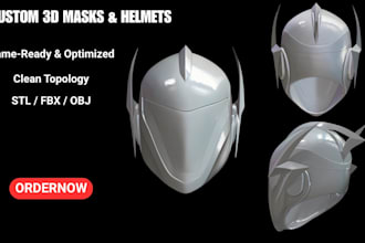 sculpt custom 3d mask, 3d helmet, sci fi cosplay armor stl for 3d printing