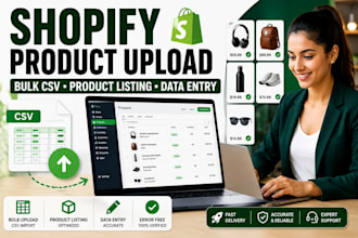do shopify product upload product listing bulk CSV upload data entry lister