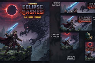 create steam capsule art game key art indie game banner