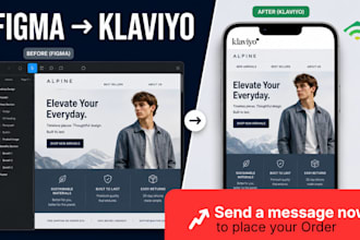 klaviyo template PSD to klaviyo, figma to klaviyo, email design, email template