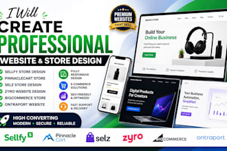 create sellfy pinnaclecart selz zyro bigcommerce ontraport website store design