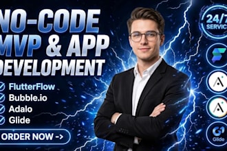 do flutterflow mobile app development with bubble, adalo, glide mvp app