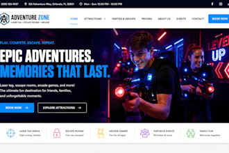 build squarespace laser tag website escape room arcade family entertainment site