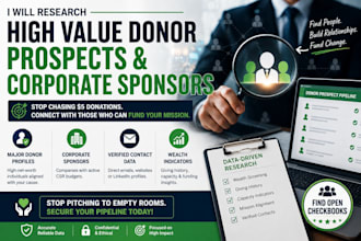 research high value donor prospects and corporate sponsors