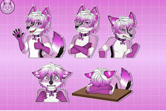 draw furry ref sheet fursona anthro character and feral furry art