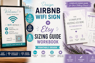 design airbnb wifi sign etsy sizing guide workbook printable product cover