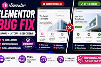 fix elementor bugs, errors and responsive issues