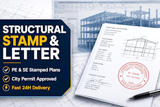provide structural engineer letter, drawings, and engineering stamp for permit
