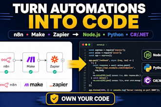 migrate n8n make and zapier workflows to custom code