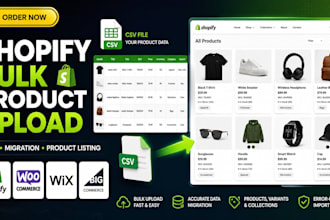 bulk upload products to shopify using CSV and migrate product listings