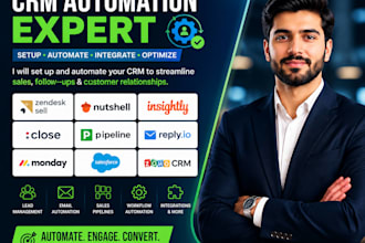 do CRM automation zendesk sell nutshell insight close pipeline reply io monday