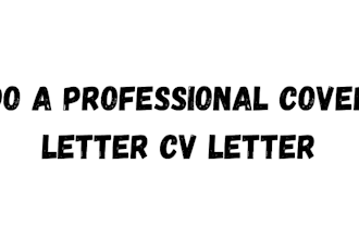 do a professional cover letter cv letter