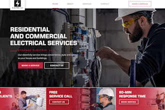 build squarespace electrician website electrical service business website
