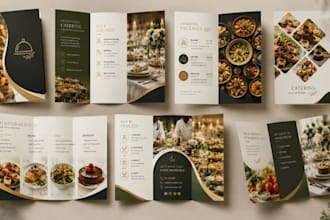 design a restaurant catering brochure, catering menu