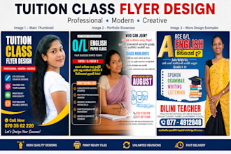 design a professional tuition class flyer, poster and social media ad