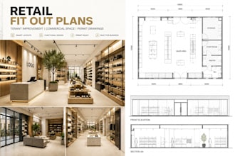 do retail fit out plans, tenant improvement, commercial space, permit drawings