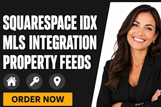 develop squarespace idx real estate website mls integration property feed code