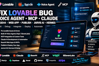 fix lovable bug voice agent mcp claude base44 web app publish jarvis ai hermes