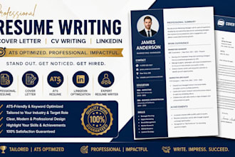 write an ats optimised professional resume editing, CV writing and cover letter